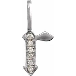 Gothic Initial Charm with Diamonds