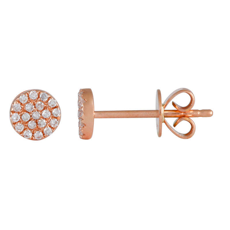 Diamond Pave Disc Stud Earrings