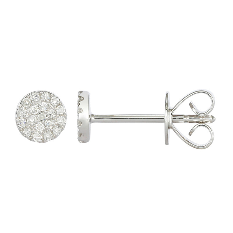Diamond Pave Disc Stud Earrings