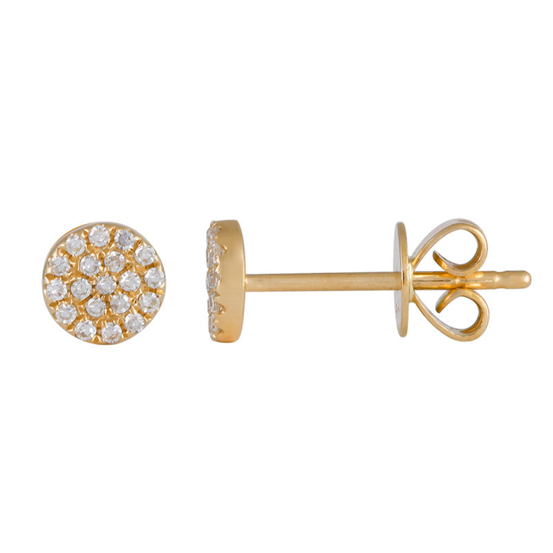 Diamond Pave Disc Stud Earrings