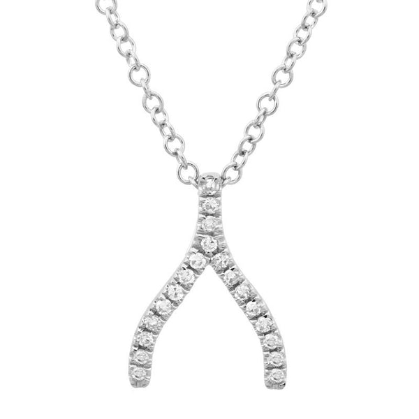 Diamond Pave Wishbone Necklace