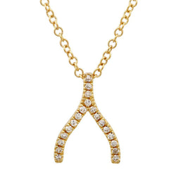 Diamond Pave Wishbone Necklace