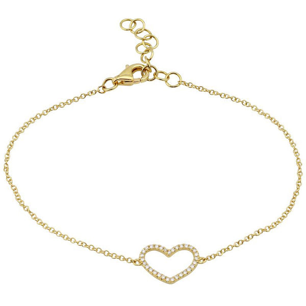 The Jill - Yellow Gold Heart Bracelet
