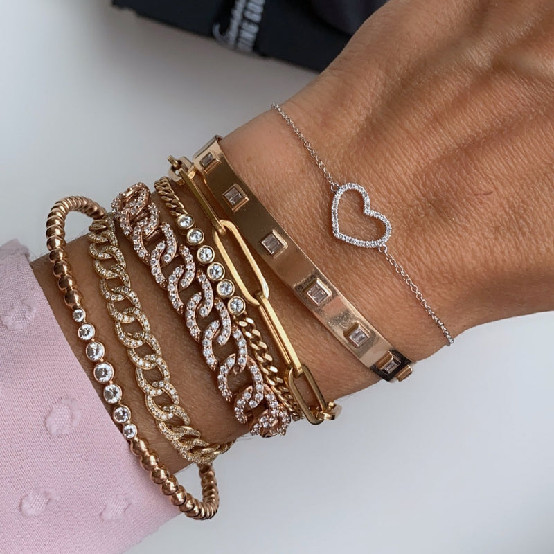 The Jill - Yellow Gold Heart Bracelet