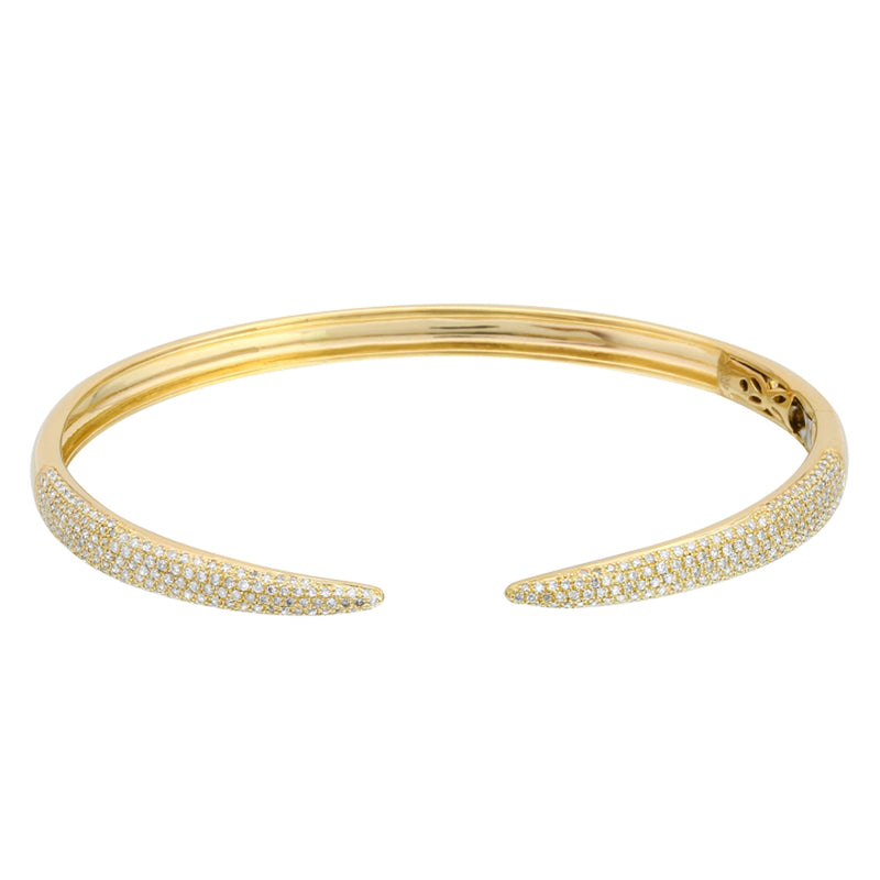 Multi Row Diamond Pave Claw Bangle