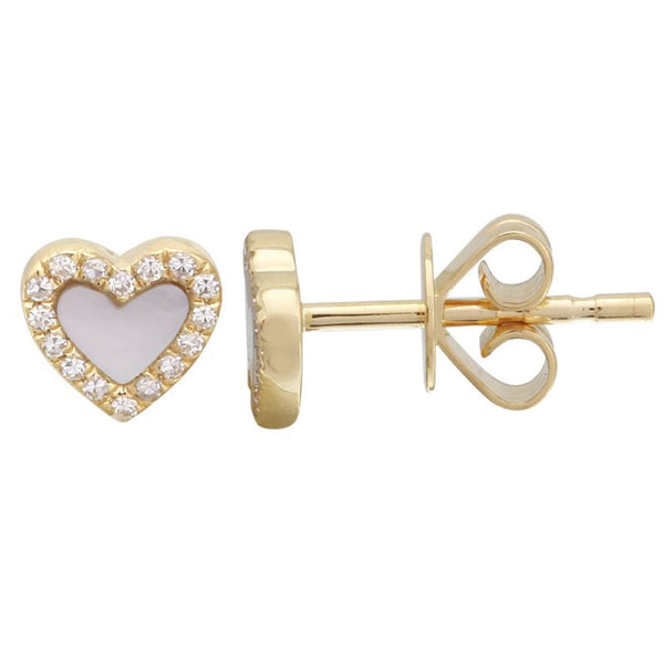 Diamond Halo Gemstone Heart Earrings