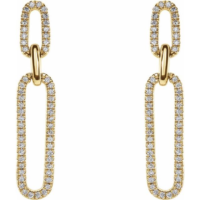 Paperclip Link Diamond Earrings