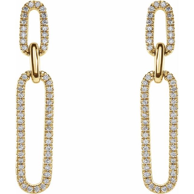 Paperclip Link Diamond Earrings