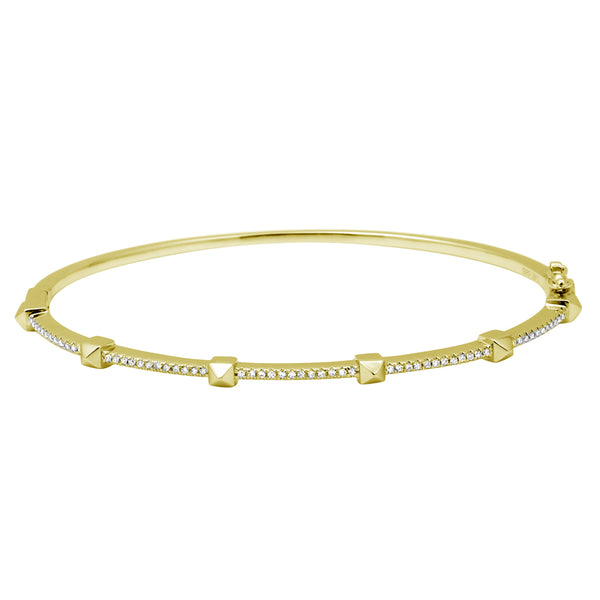 Pyramid Pave Diamond Bangle
