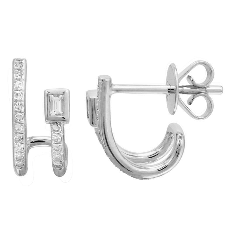 Waitlist: Double Row Huggie Baguette Hoops