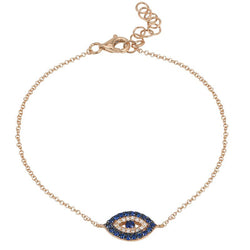 Sapphire & Diamond Evil Eye Bracelet