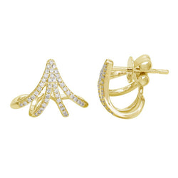 Diamond Huggie Web Hoop Earrings