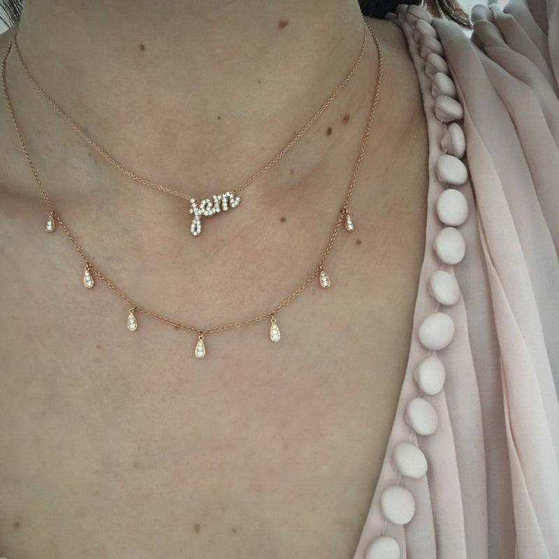 Diamond Script Name Necklace
