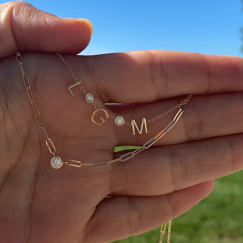 Small Link Solitaire Necklace