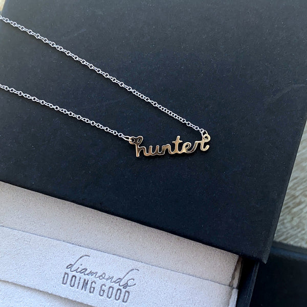 The Hunter Script Name Necklace