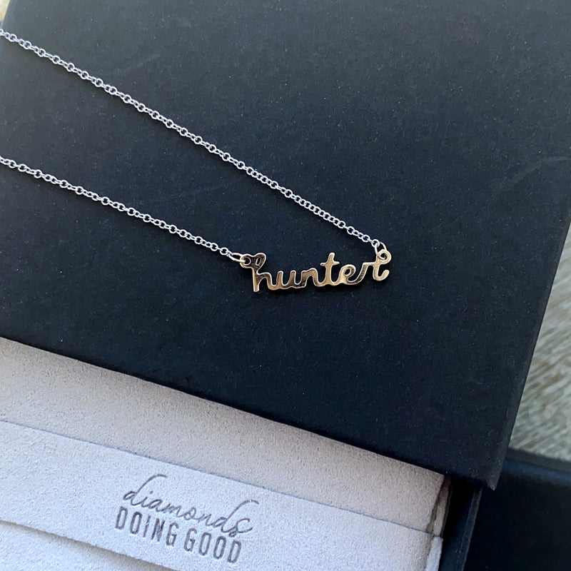 The Hunter Script Name Necklace