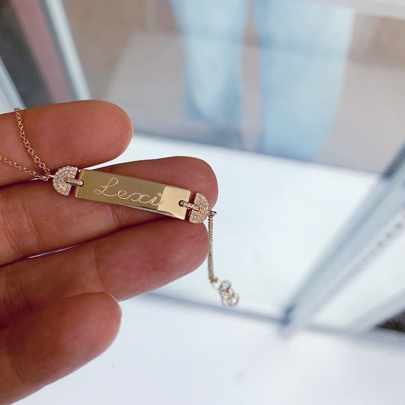 The Lexi Diamond ID Bracelet - Engravable