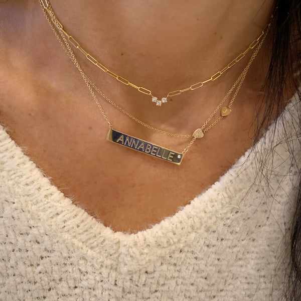 Nameplate Diamond Necklace