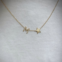 Diamond Initial and Star Necklace