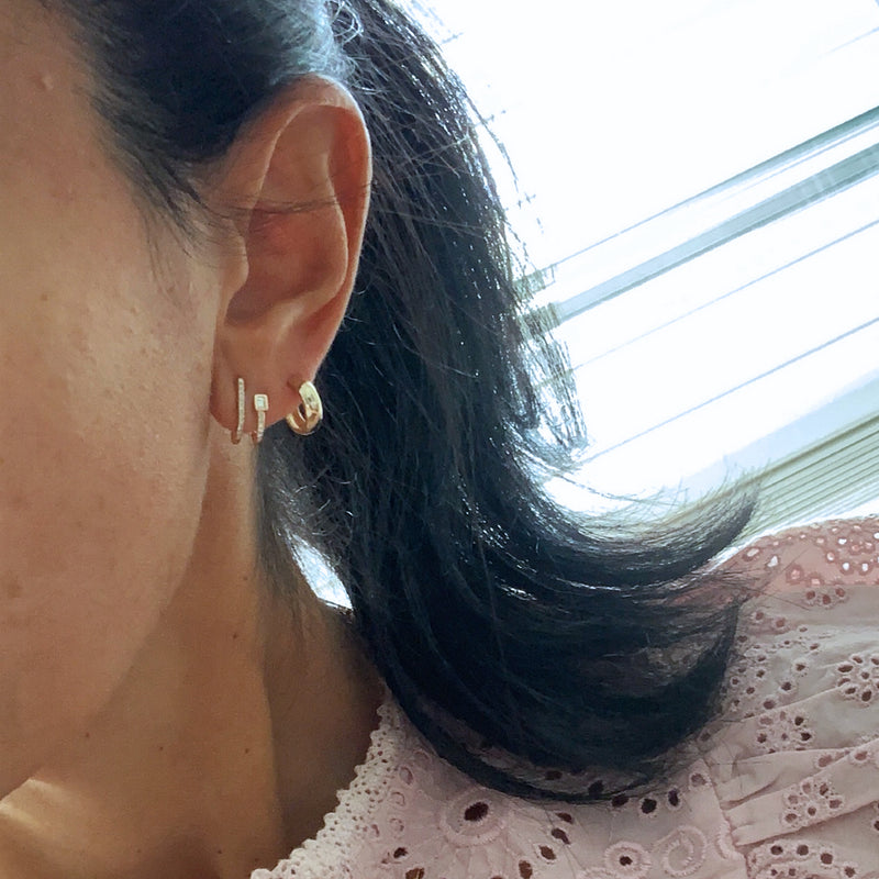 Waitlist: Double Row Huggie Baguette Hoops