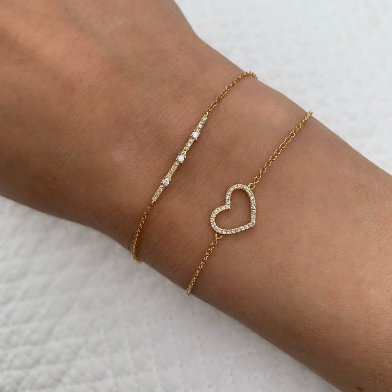 The Jill - Yellow Gold Heart Bracelet