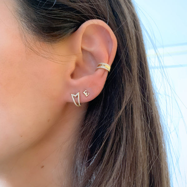 Diamond Geometric Hoop Earrings