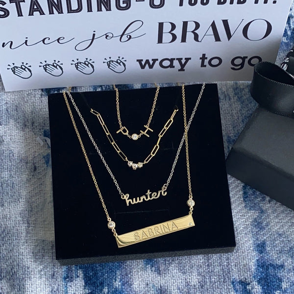 Dual Initial Diamond Spacer Necklace