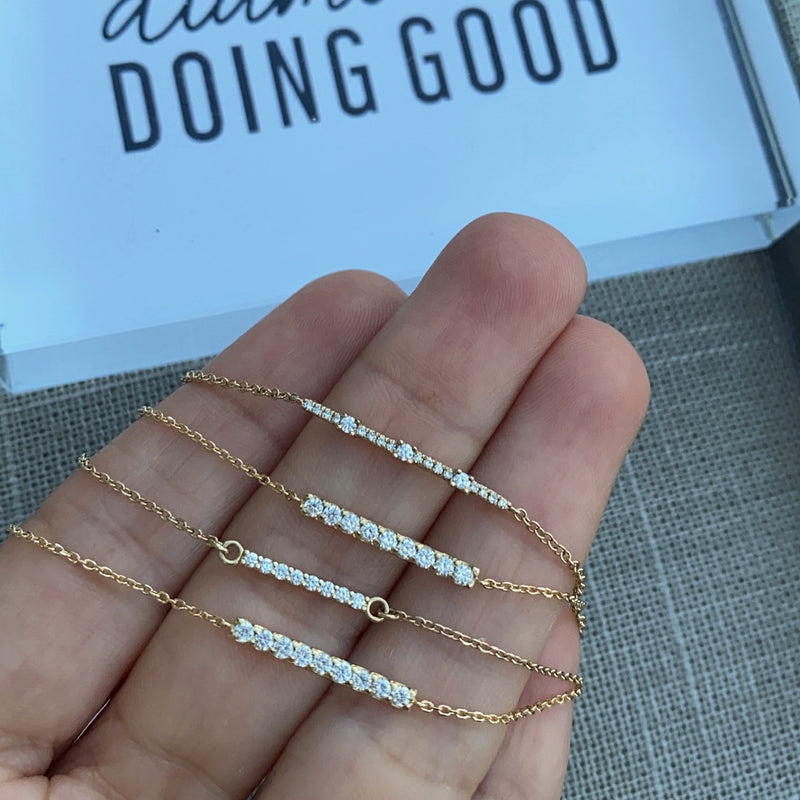 Yellow Gold Diamond Bar Bracelet