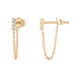 The Dylan Mini Diamond Bar Chain Earrings