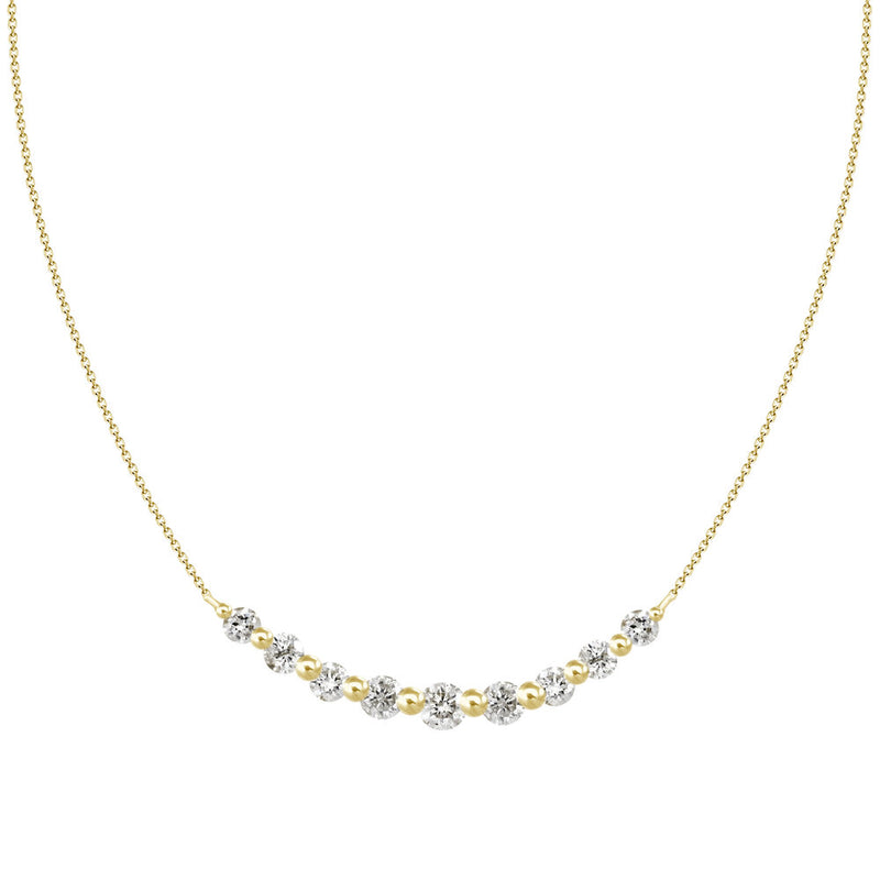 Diamond Curved Bar Necklace
