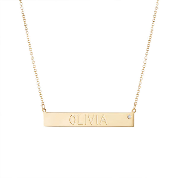 Nameplate Diamond Necklace