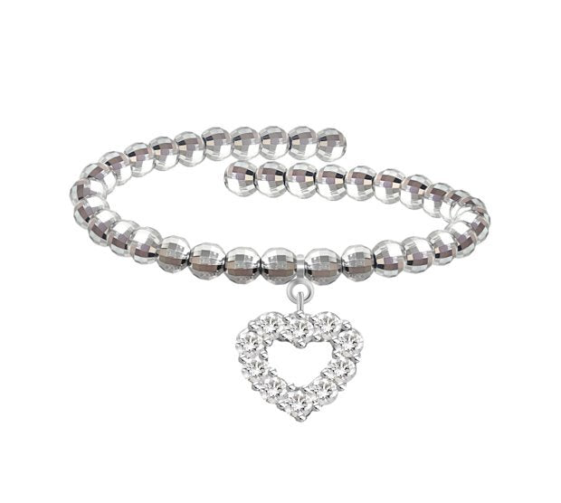 Beaded Diamond Heart Ring
