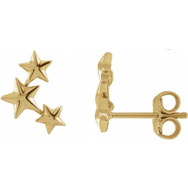 Gold Star Crawler Earrings