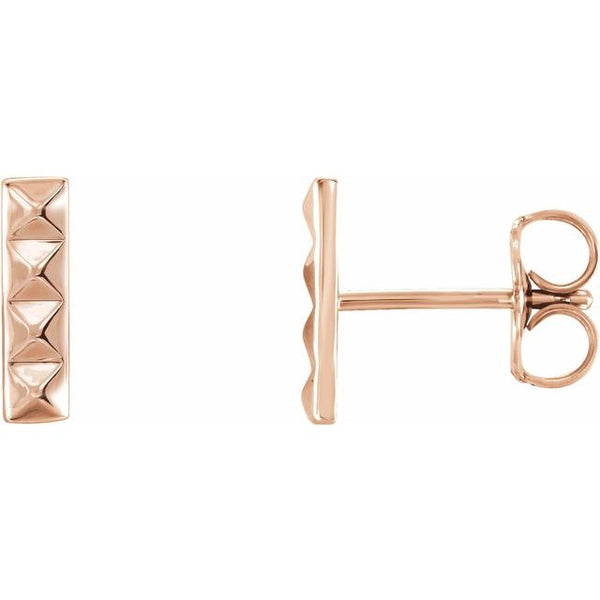 14k Pyramid Bar Studs