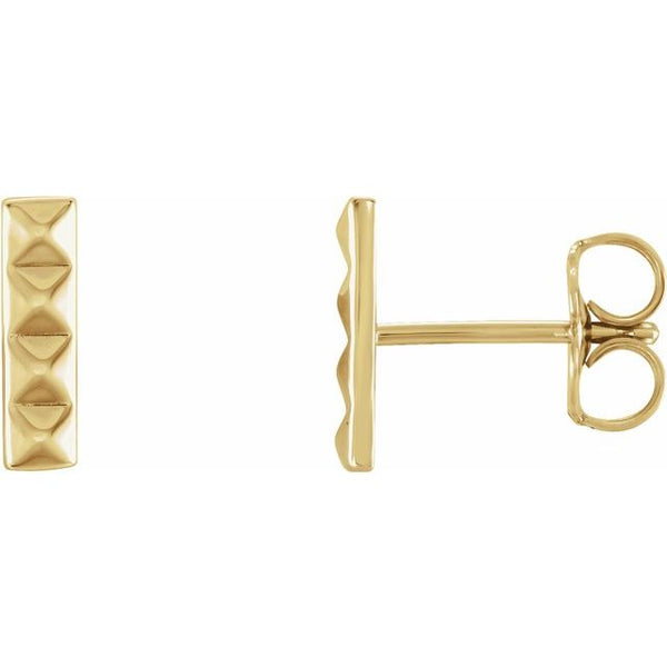 14k Pyramid Bar Studs