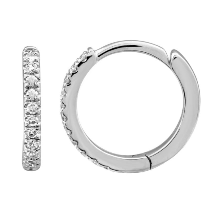 Diamond Huggie Hoop