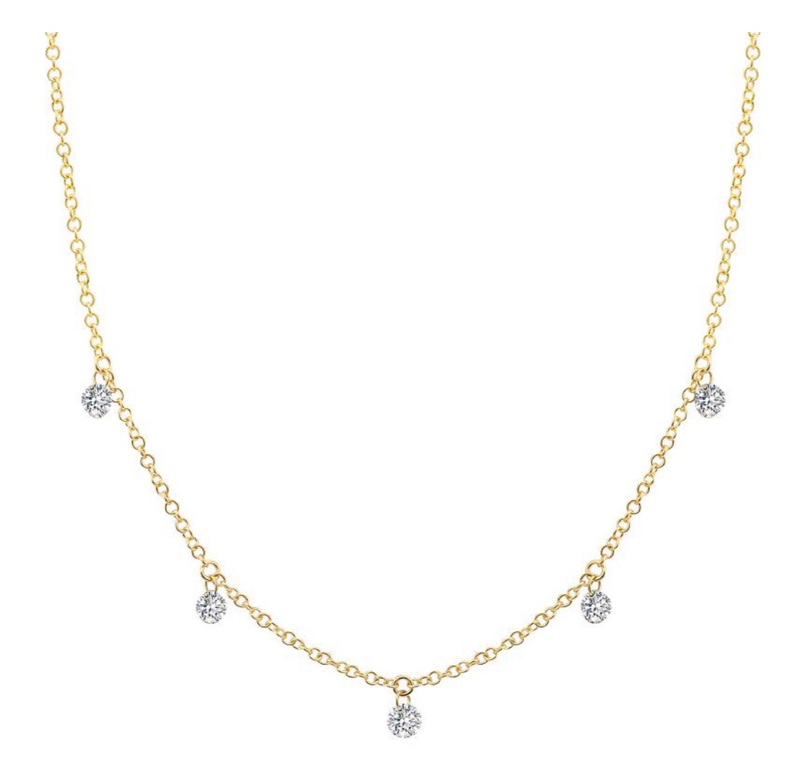 Floating Diamond Dangle Necklace