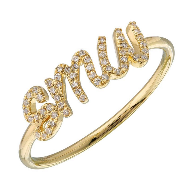 Women's Customizable Name Ring in 14k Real Yellow Gold – NORM JEWELS