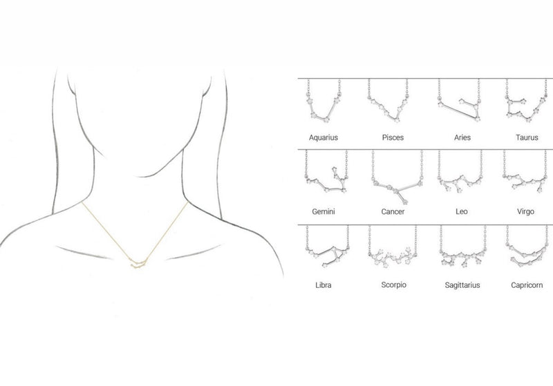 Zodiac Diamond Constellation Bar Necklace