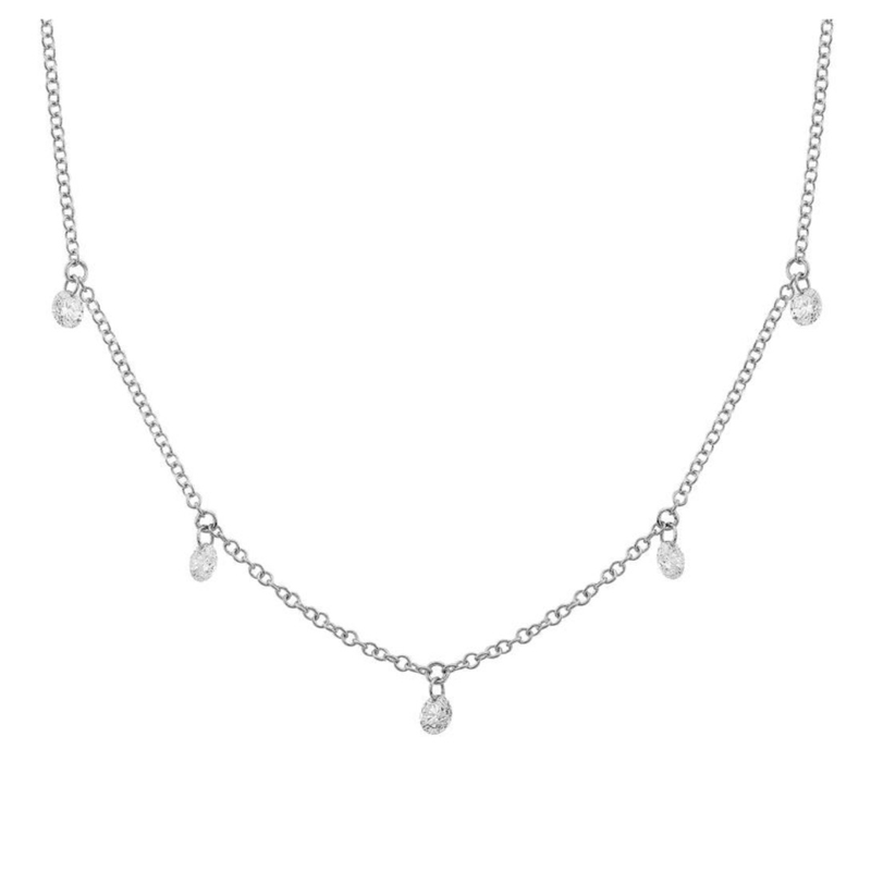 Floating Diamond Dangle Necklace