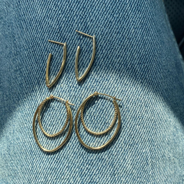 1” Gold Geometric Hoops