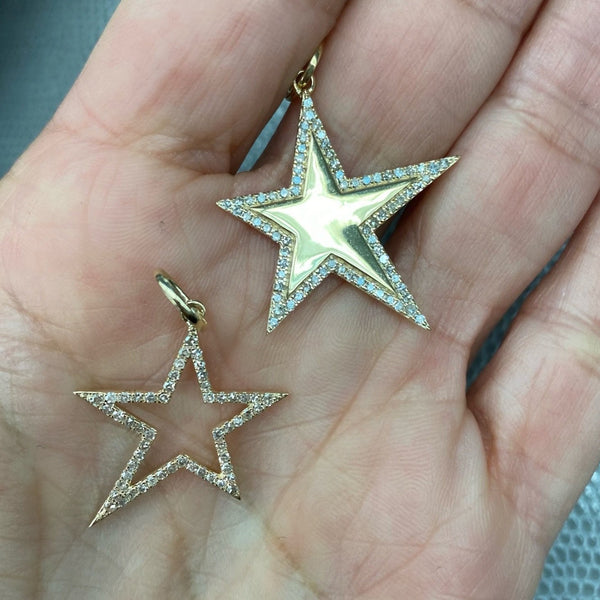 Open Diamond Star Charm