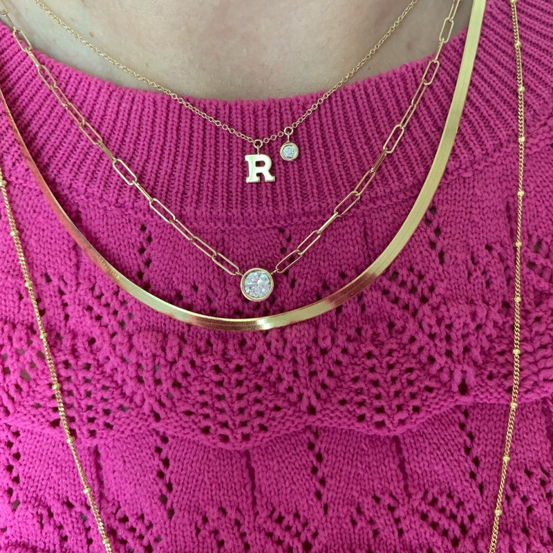 14k Saturn Chain Necklace
