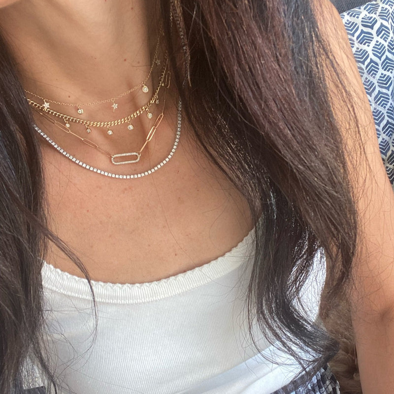 Diamond Stars Dangle Necklace