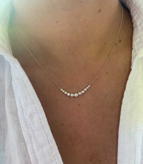 Graduated Diamond Bezel Necklace