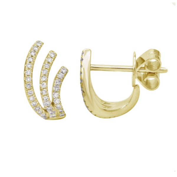 Diamond Fan Huggie Earring