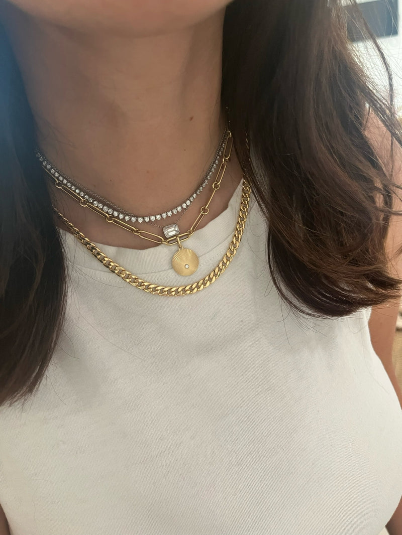 Men’s Flat Curb Cuban Chain Necklace