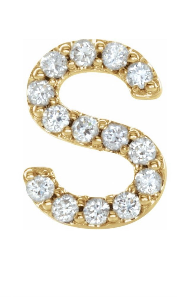 Asymmetrical Midi Diamond Initial Necklace