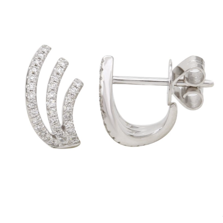 Diamond Fan Huggie Earring