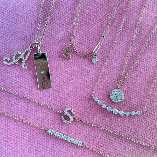 Diamond Script Initial Charm